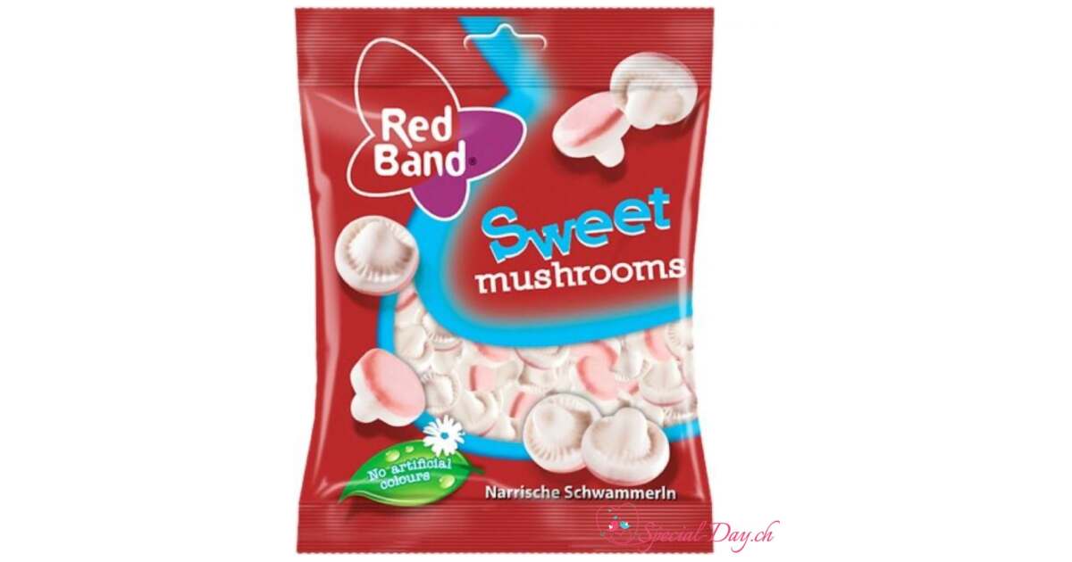 Red Band Sweet Mushrooms 100g / Süsse Pilze 100g | Red Band | Sweets.ch