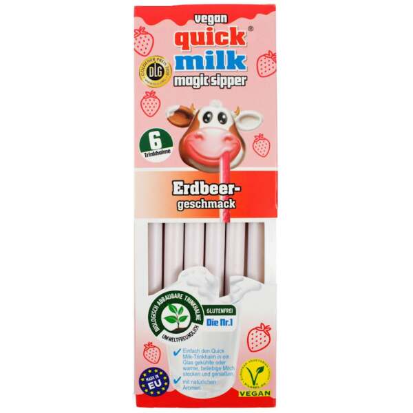 Trinkhalme Quick Milk Erdbeere 6Stk. - Quick Milk