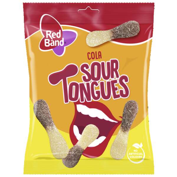 Red Band Saure Cola Zungen -  Sour Tongues Cola 300g - Red Band