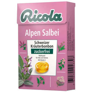 Ricola Alpen Salbei Kräuterbonbons ohne Zucker Box 50g - Ricola