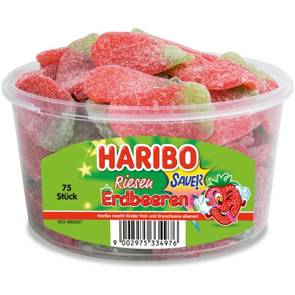 Haribo Riesen Erdbeeren sauer 75 Stück - Haribo