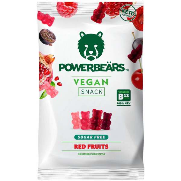 Image of Powerbeärs Vegan Snack Red Fruits sugar free 50g bei Sweets.ch