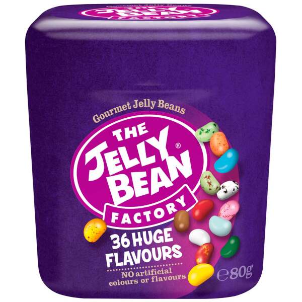 The Jelly Bean Factory 36 Huge Flavours Box 80g - The Jelly Bean Factory