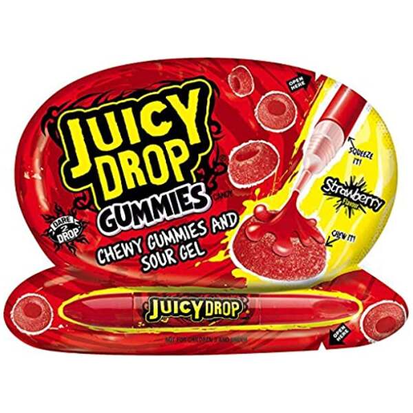 Juicy Drop Gummies Erdbeere 57g - Bazooka