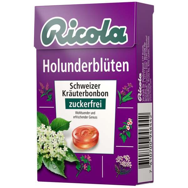 Ricola Holunderblüten Kräuterbonbons ohne Zucker Box 50g - Ricola
