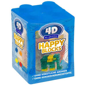 Happy Blocks 4D Fruchtgummi Spardose blau 80g - Sweets