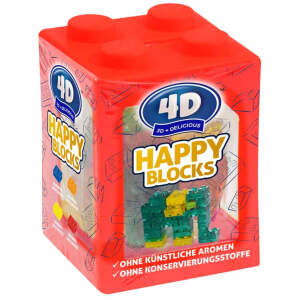 Happy Blocks 4D Fruchtgummi Spardose rot 80g - Sweets