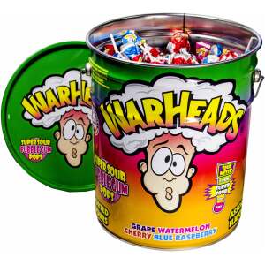 Warheads Super Sour Bubble Gum Pops Eimer 19g - Warheads