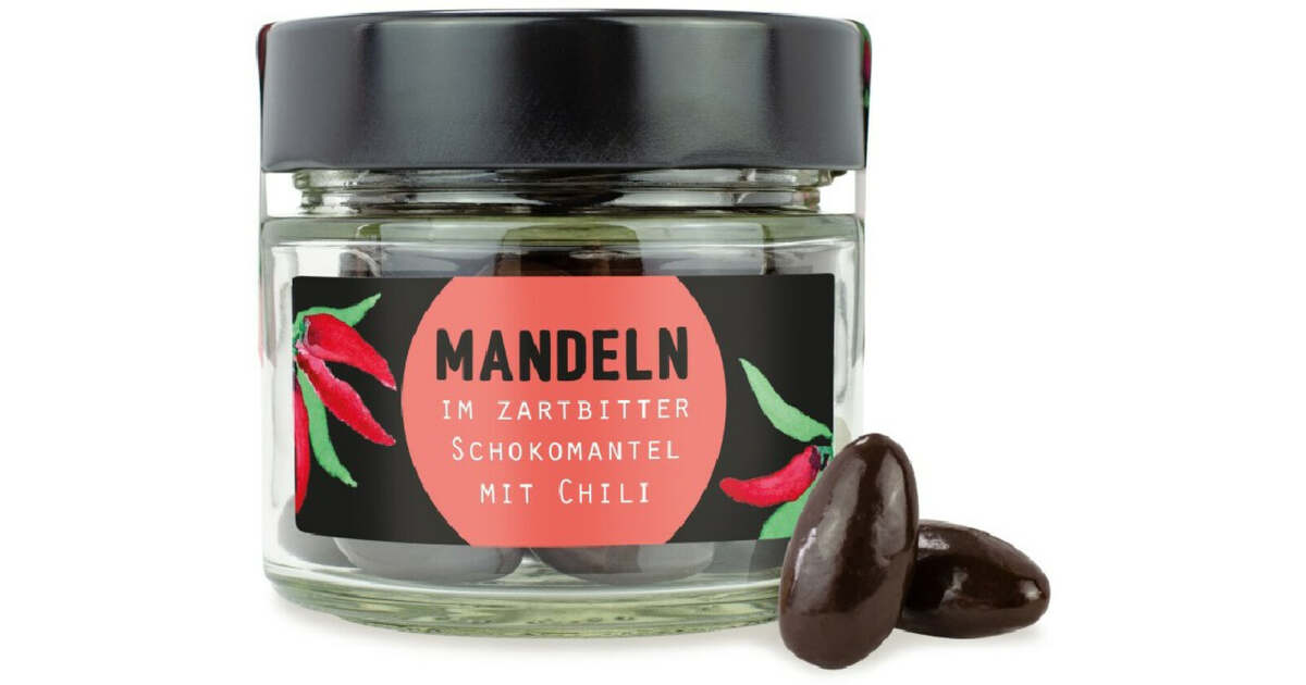 Chili Mandeln im Zartbitter Schokoladenmantel 100g | Sweets.ch