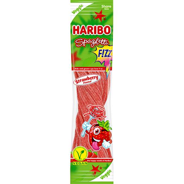 Haribo Spaghetti Strawberry Sour Fizz 200g - Haribo