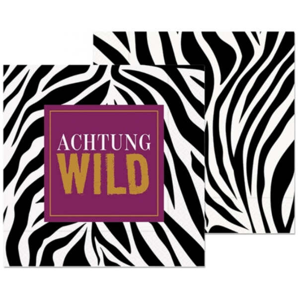 Servietten Achtung Wild 20 Stück - La Vida