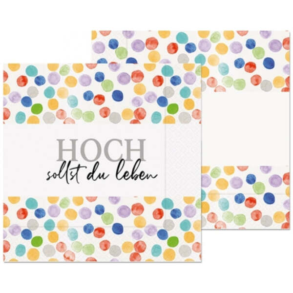 Servietten Hoch sollst du leben 20 Stück