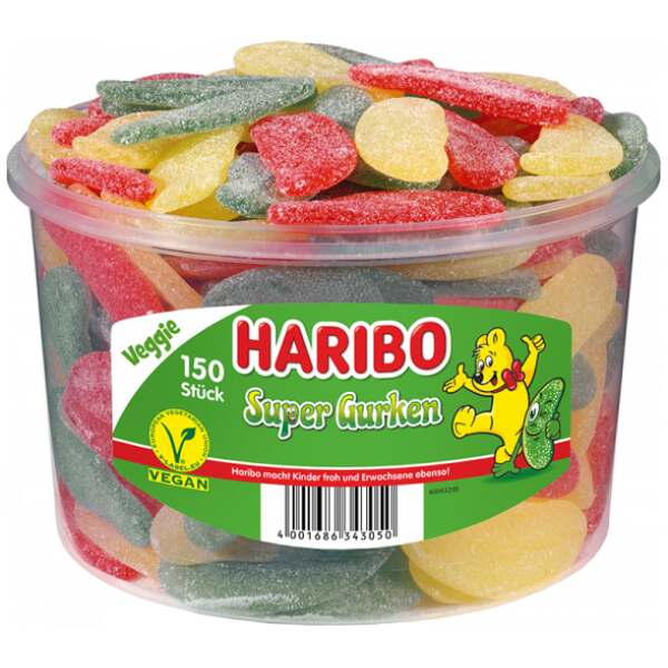 Haribo Super Gurken Veggie 150 Stück - Haribo
