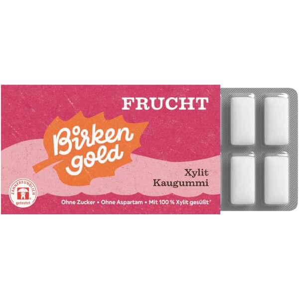 Birkengold Kaugummi Frucht Xylit 17g