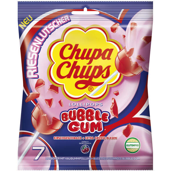 Chupa Chups Look-O-Looklipops Bubble Gum Kirsch 7er - Chupa Chups