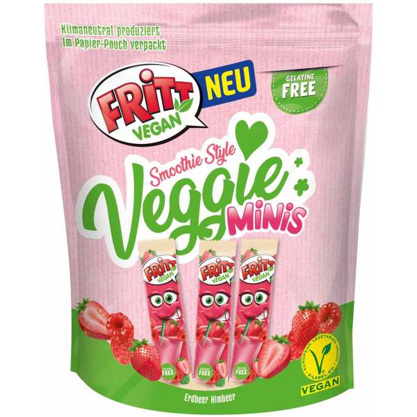 Fritt Vegan Smoothie Style Veggie Minis Erdbeer & Himbeer 135g - Fritt