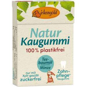 Xylit Kaugummi Teebaumöl-Minze Natur-Kaumasse 28g - Birkengold