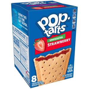 Kelloggs Pop Tarts Unfrosted Strawberry 384g - Pop Tarts