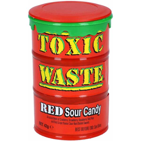 Toxic Waste Red Sour Candy Drum 42g - Toxic Waste