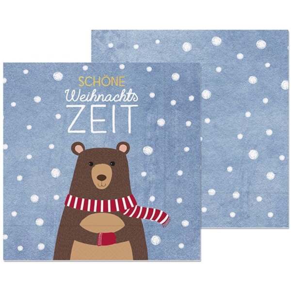 Servietten Schöne Weihnachtszeit - Bär 20 Stück