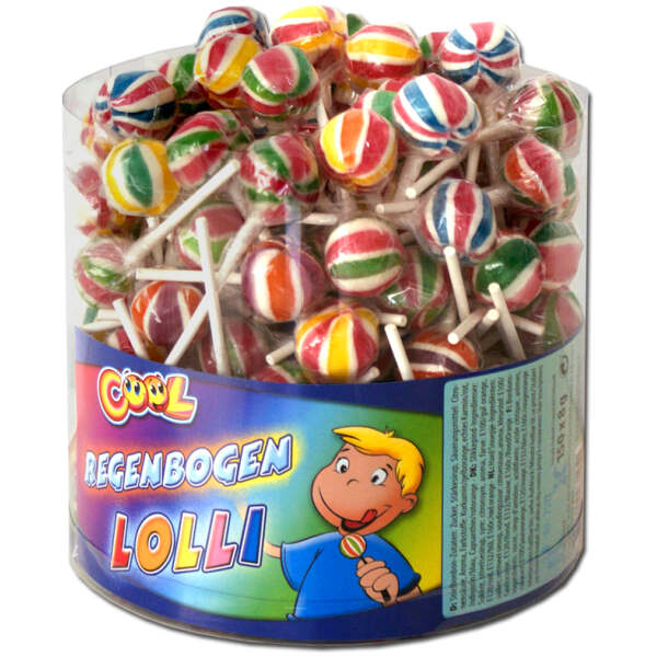 Cool Regenbogen Lolli Dose 100 Stück