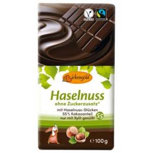 Birkengold Schokolade Haselnuss Zuckerfrei 100g - Birkengold
