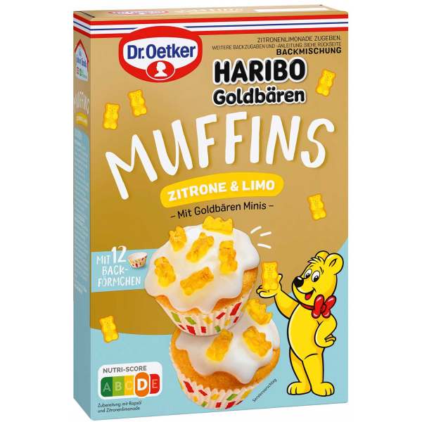 Dr. Oetker Muffins Haribo Goldbären Zitrone & Limo 499g - Dr. Oetker