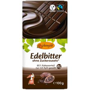 Birkengold Schokolade Edelbitter Zuckerfrei 100g - Birkengold