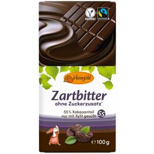 Birkengold Zartbitter Schokolade Zuckerfrei 100g - Birkengold