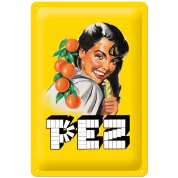 PEZ Retro Blechschild Orange