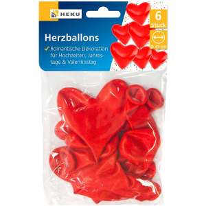 Herzballone 30cm rot 6 Stück - Sweets