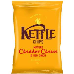 Kettle Hand cooked Chips Mature Cheddar & Red Onion 130g - Kettle Chips