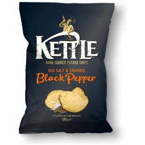 Kettle Hand cooked Chips Sea Salt & Black Pepper 130g - Kettle Chips