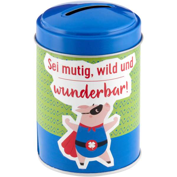 Glückshelden Spardose Sei mutig wild und wunderbar