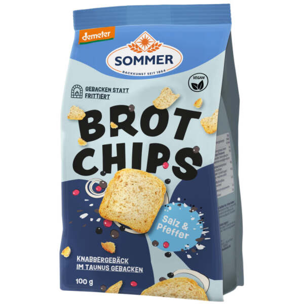 Sommer Backkunst Brot Chips Salz & Pfeffer Demeter 100g - Sommer Backkunst