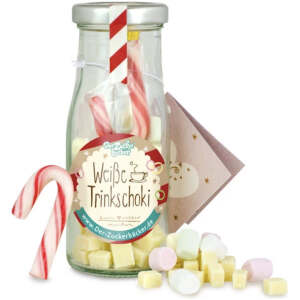 Weisse Trinkschokolade Glasflasche 45g - Der Zuckerbäcker