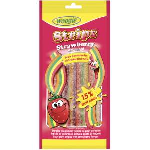 Sour Strawberry Strips 80g - Woogie