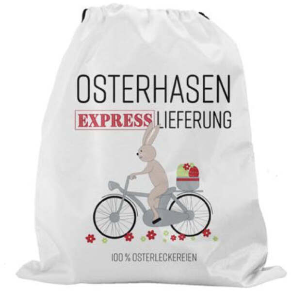 Beutel Osterhasen Express Lieferung Fahrrad