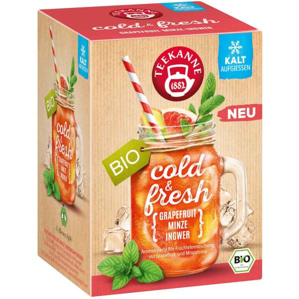 Teekanne cold & fresh Grapefruit-Minze-Ingwer Bio 15er