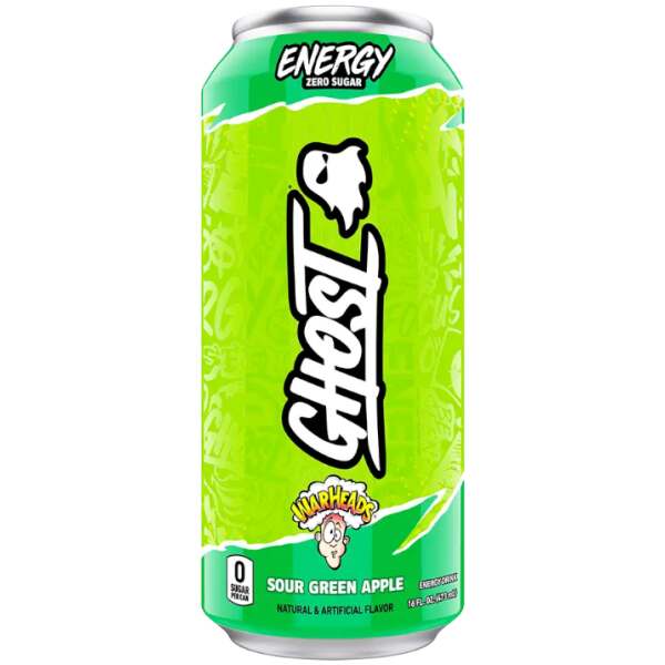 Ghost Energy Sour Apple Warheads 473ml - Ghost Energy Drinks