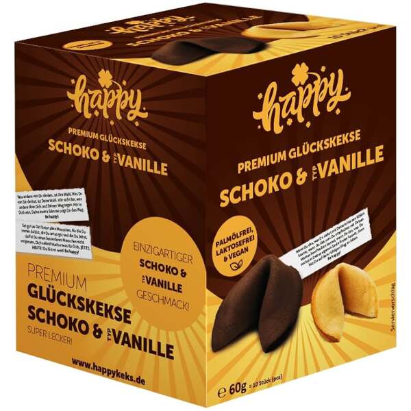 Happy Keks Schoko-und Vanille 10er Box - Happy Keks Glückskekse