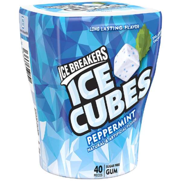 Ice Breakers Ice Cubes Peppermint Sugar Free Gum 92g - Ice Breakers