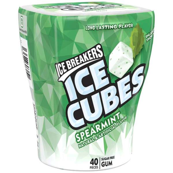 Ice Breakers Ice Cubes Spearmint Sugar Free Gum 92g - Ice Breakers
