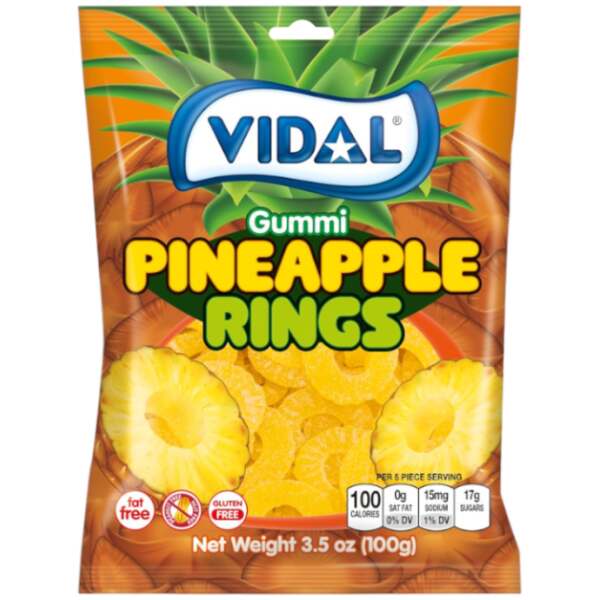 Vidal Pineapple Rings 100g - Vidal