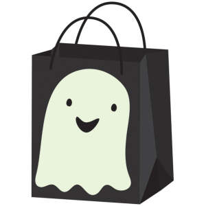 Halloween Candy Paper Bag Ghost 22cm - Sweets