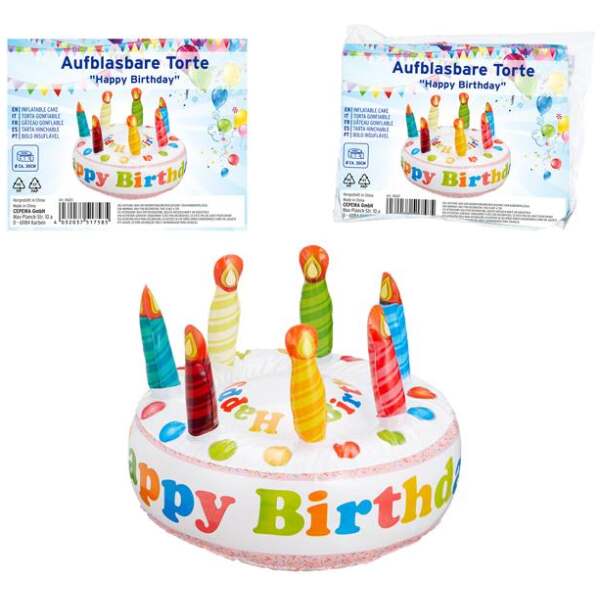 Aufblasbare Torte Happy Birthday 30cm