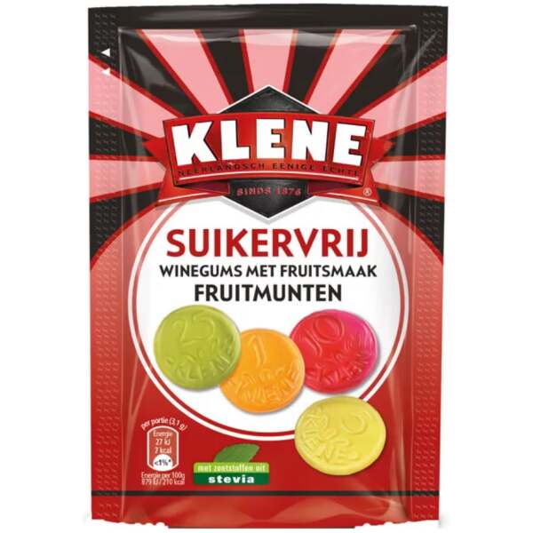 Klene Fruitmunten Stevia 110g