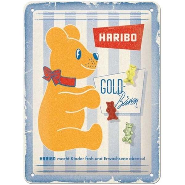 Blechschild Haribo Vintage Goldbären 15cm x 20cm Klein