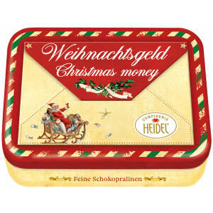 Heidel Gutschein Dose Weihnachten mit rotem Briefumschlag 32g - Confiserie Heidel