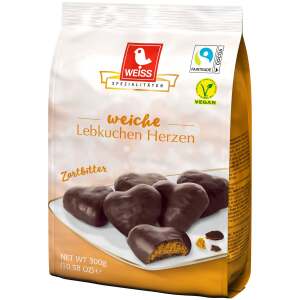 Weiss Weiche Lebkuchen Herzen Zartbitter 300g - Weiss Spezialitäten